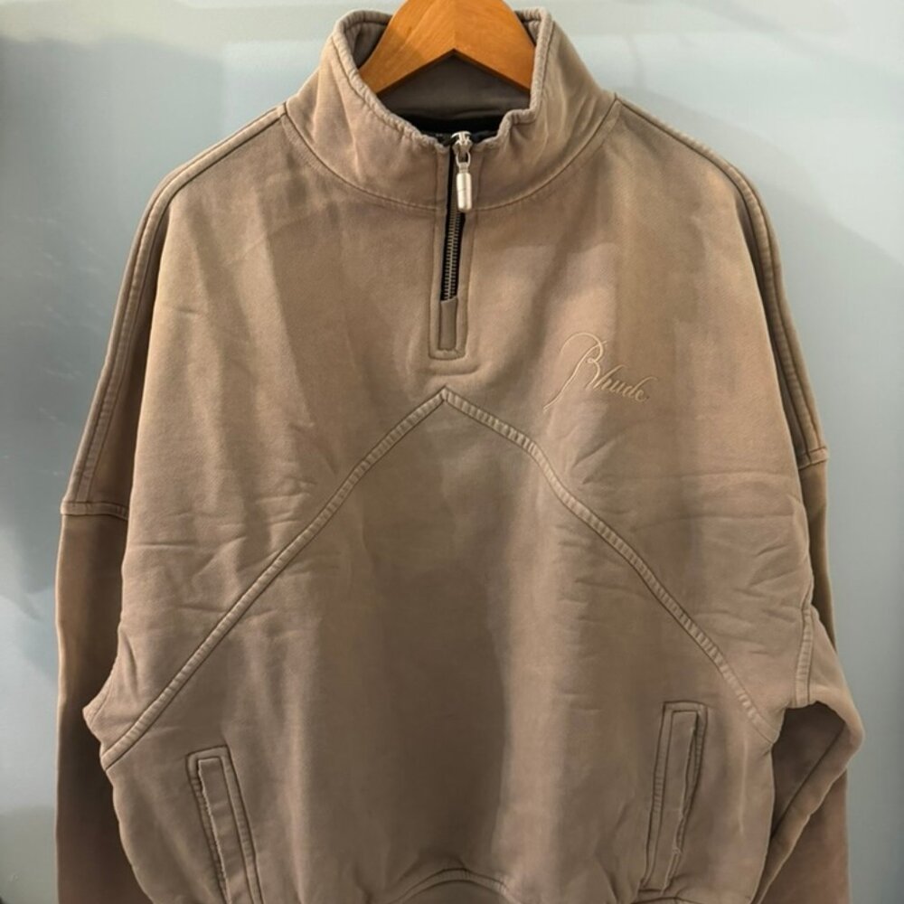 Rhude Quarter Zip Sweatshirt , Sundry Elephant, Size M